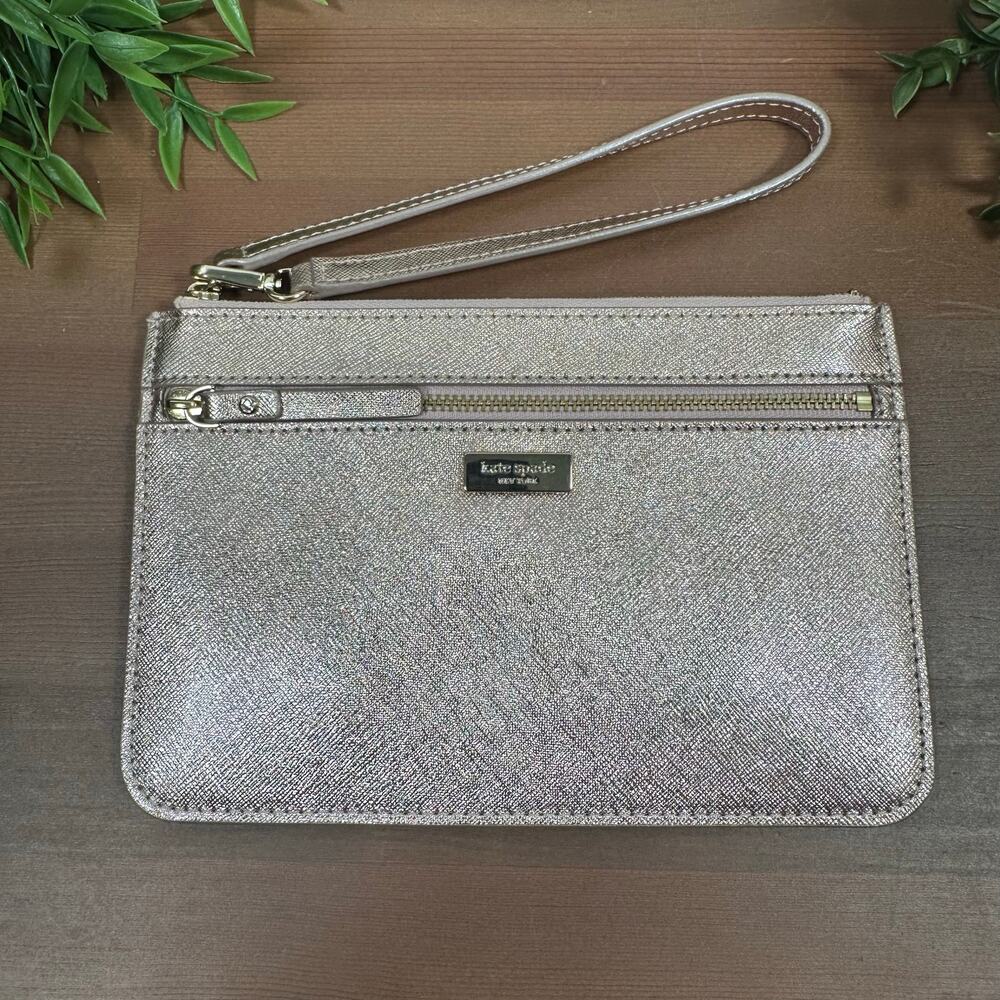 Kate Spade Tinie Laurel Way Saffiano Leather Wristlet Rose Gold